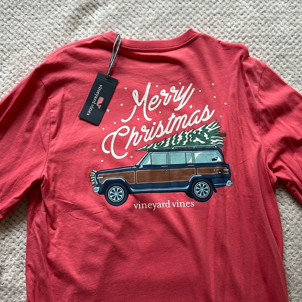 Vineyard Vines Christmas Long-Sleeve Pocket Tee NWT